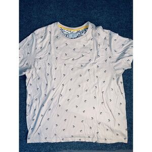 Denim & Flower Ricky Singh T Shirt Men XL White Palm Tree Short Sleeve Crew Neck